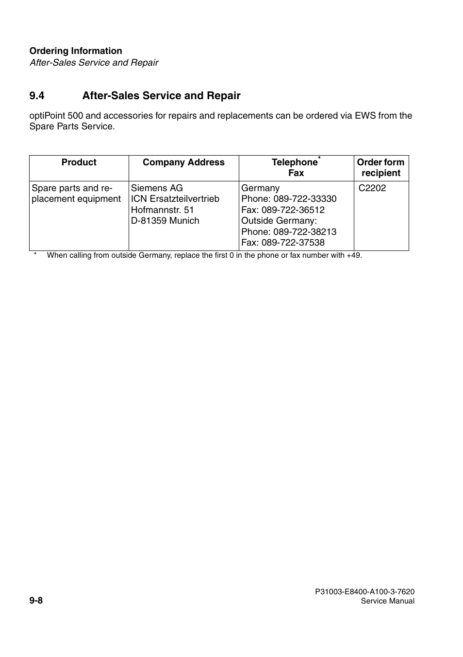 4 after-sales service and repair | Siemens OPTIPOINT 500 User Manual | Page 114 / 120