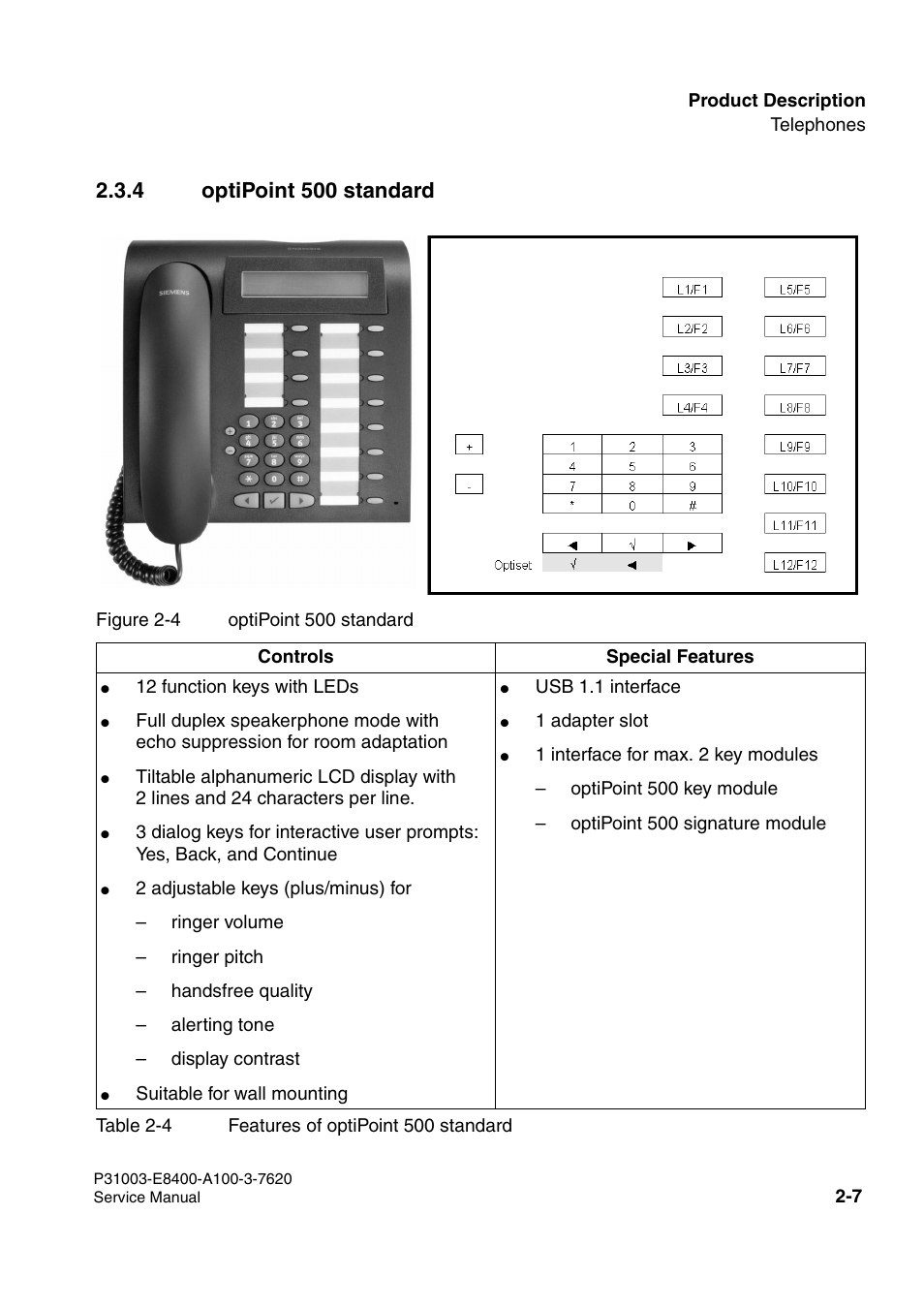 4 optipoint 500 standard | Siemens OPTIPOINT 500 User Manual | Page 21 / 120