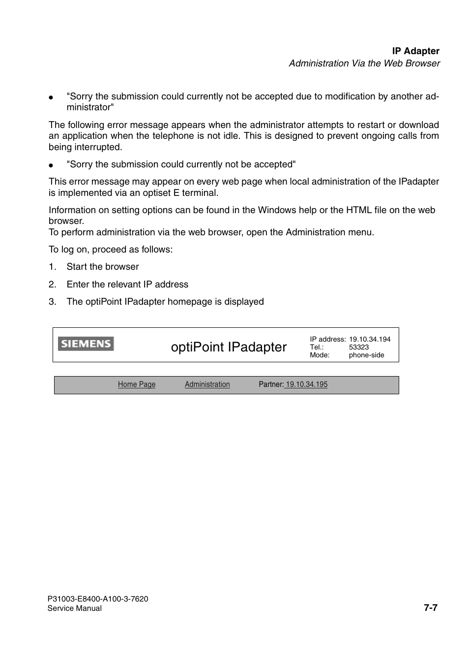 Optipoint ipadapter | Siemens OPTIPOINT 500 User Manual | Page 71 / 120