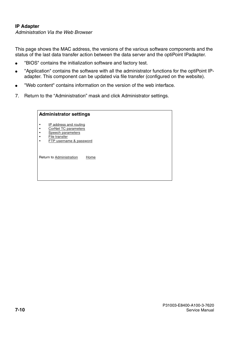 Ip adapter | Siemens OPTIPOINT 500 User Manual | Page 74 / 120