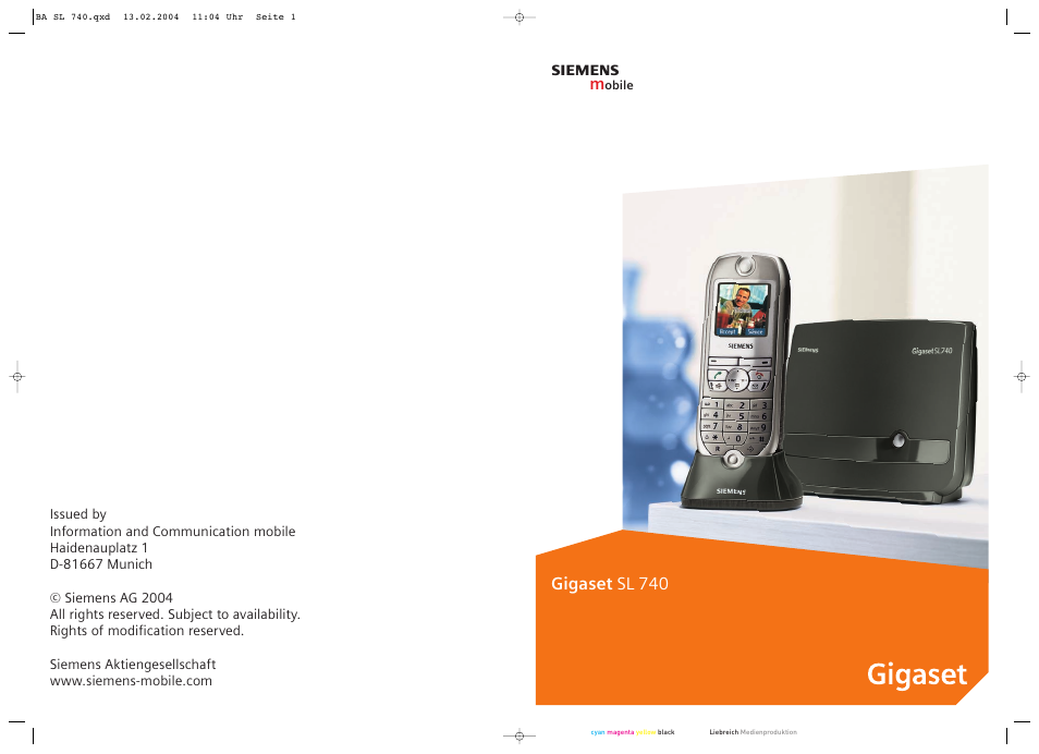 Siemens Gigaset SL 740 User Manual | 76 pages