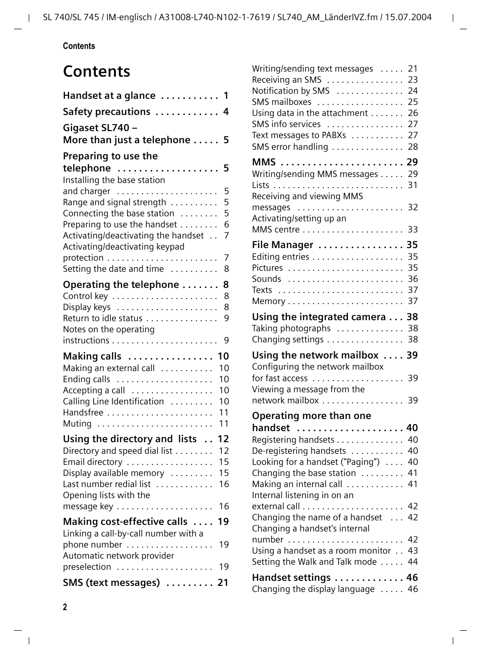 Siemens Gigaset SL 740 User Manual | Page 3 / 76