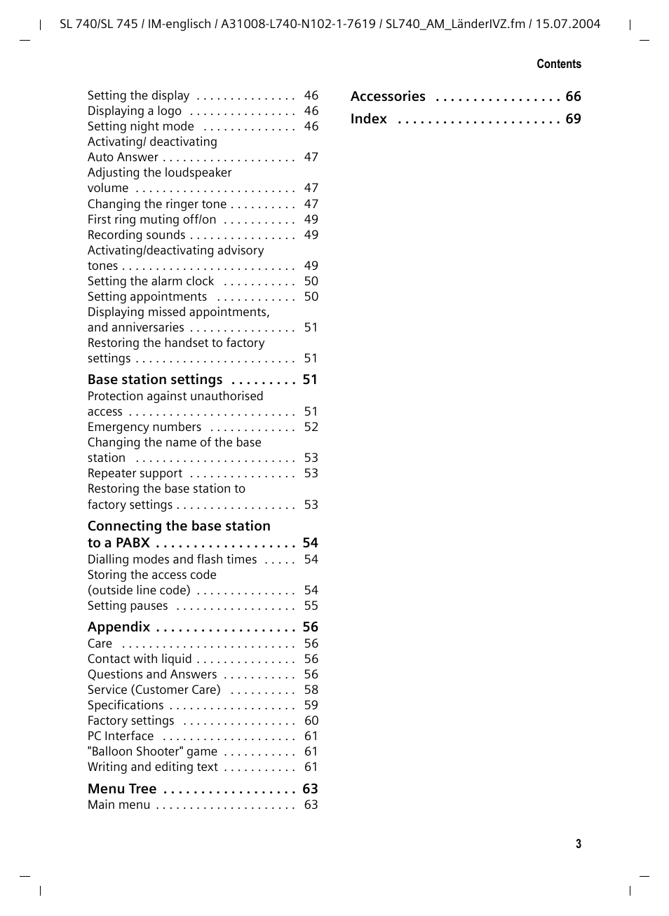 Siemens Gigaset SL 740 User Manual | Page 4 / 76