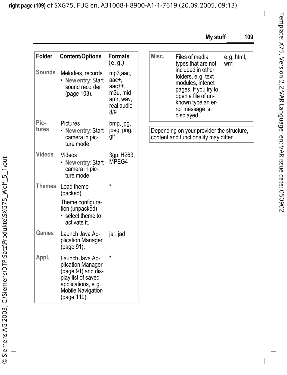 Siemens SXG75 User Manual | Page 110 / 166