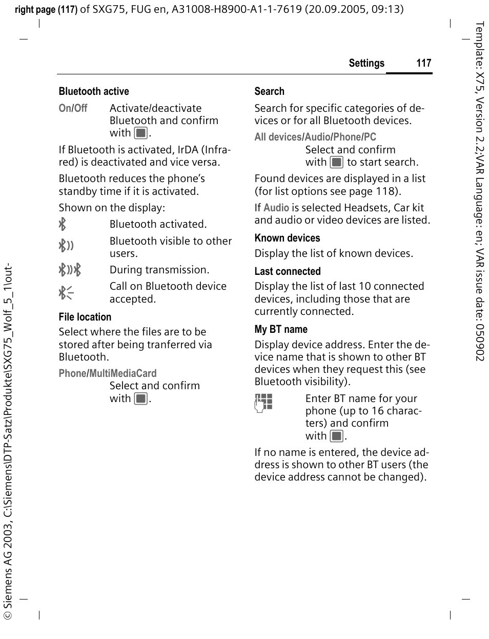 Siemens SXG75 User Manual | Page 118 / 166