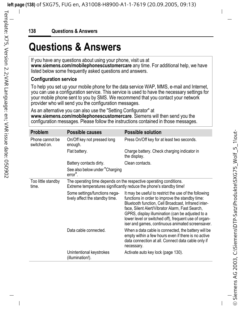 Questions & answers | Siemens SXG75 User Manual | Page 139 / 166