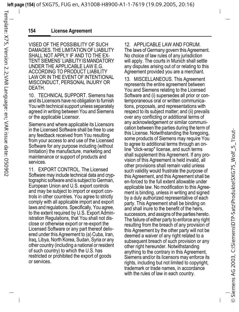 Siemens SXG75 User Manual | Page 155 / 166