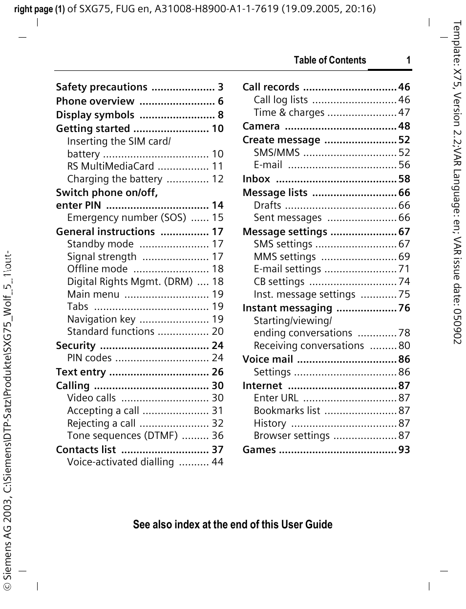 Siemens SXG75 User Manual | Page 2 / 166