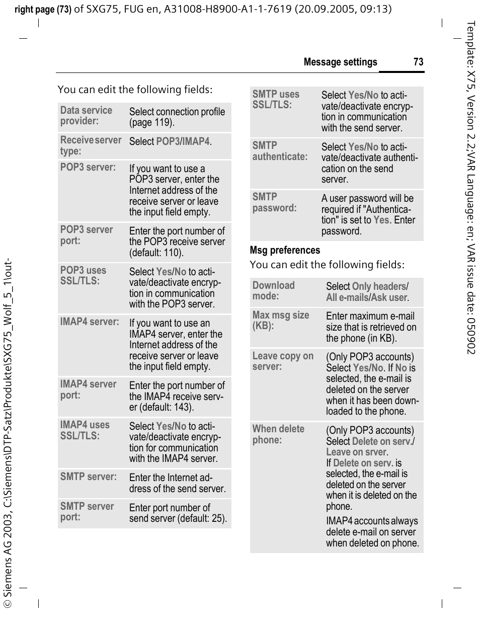 Siemens SXG75 User Manual | Page 74 / 166