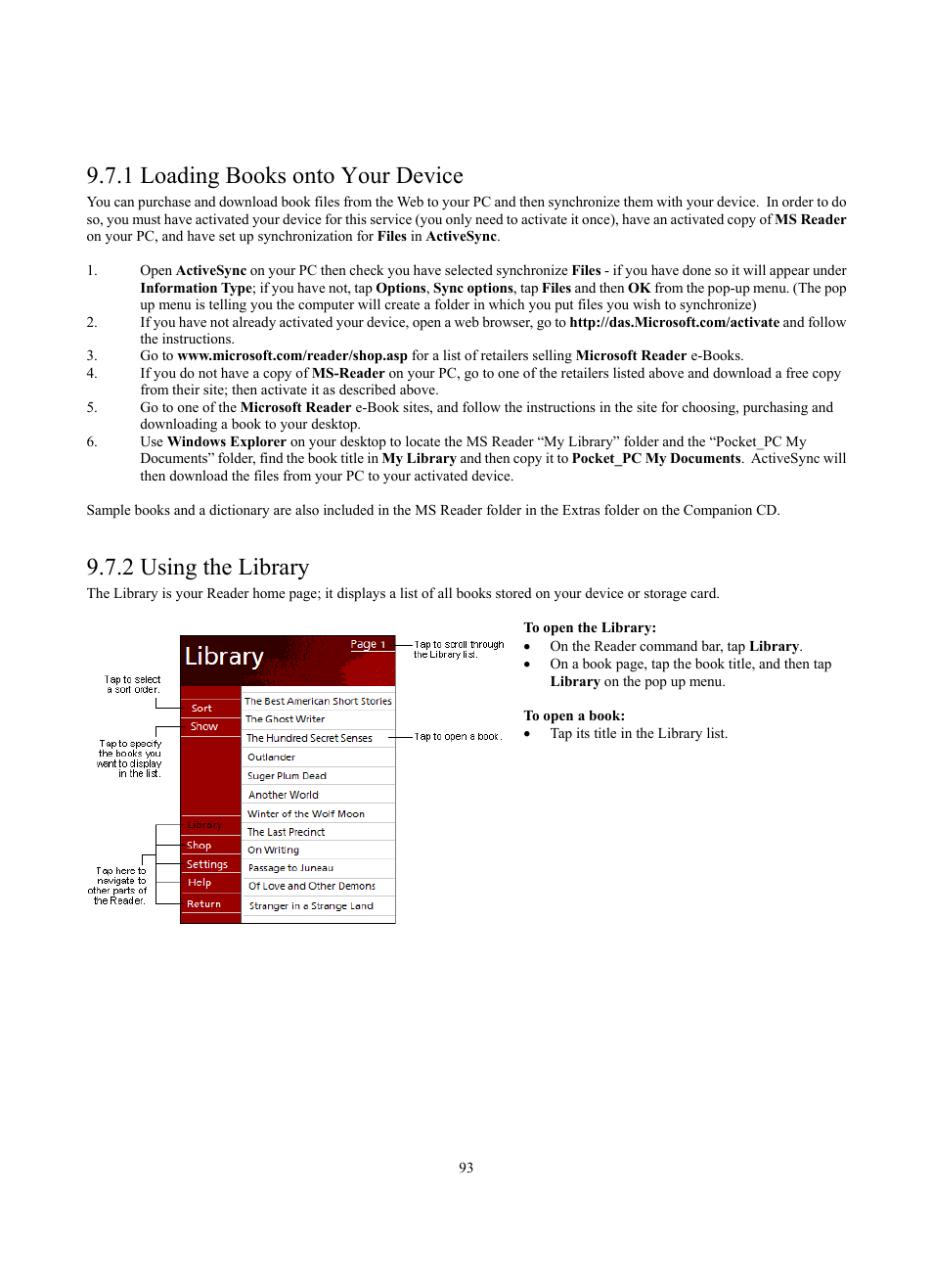 1 loading books onto your device, 2 using the library | Siemens SX56 User Manual | Page 105 / 138