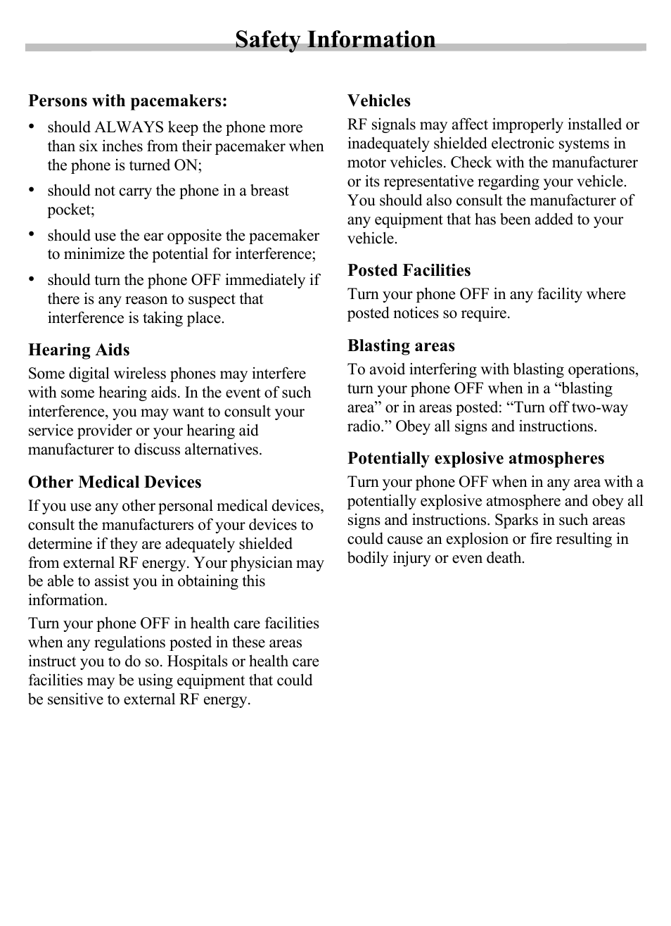 Safety information | Siemens SX56 User Manual | Page 11 / 138