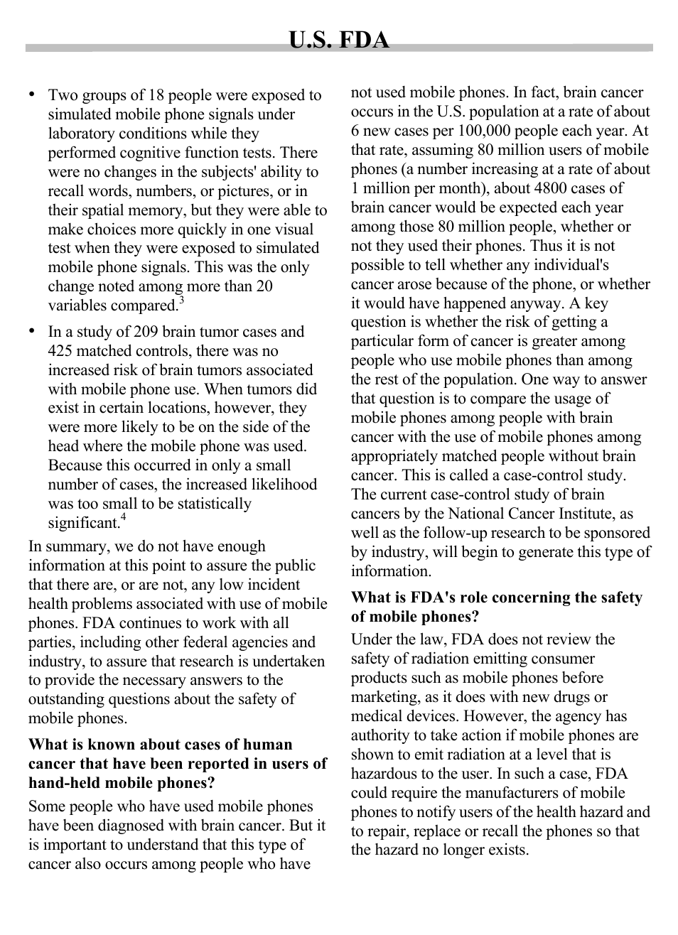 U.s. fda | Siemens SX56 User Manual | Page 131 / 138