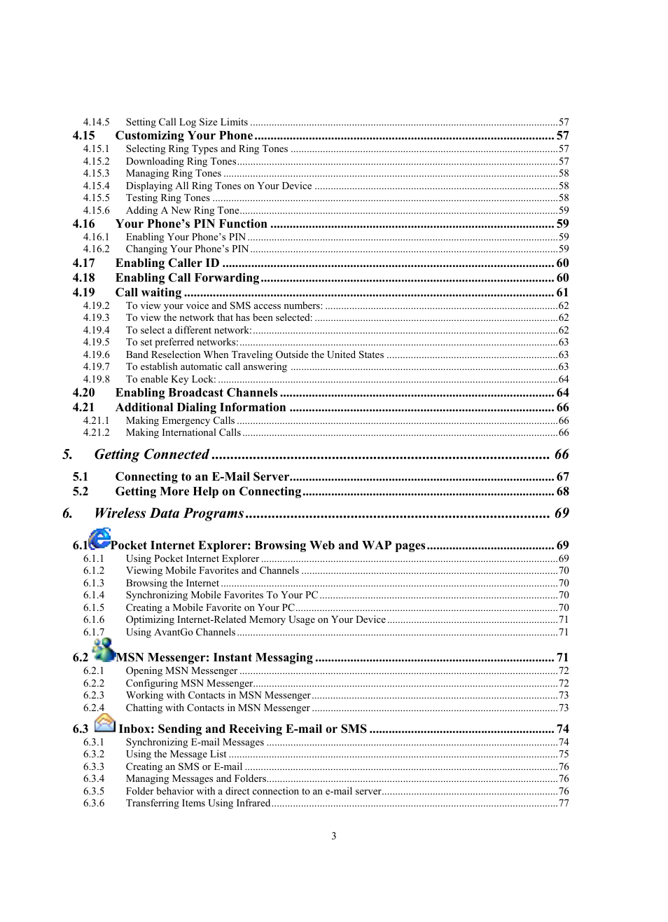 Getting connected, Wireless data programs | Siemens SX56 User Manual | Page 15 / 138