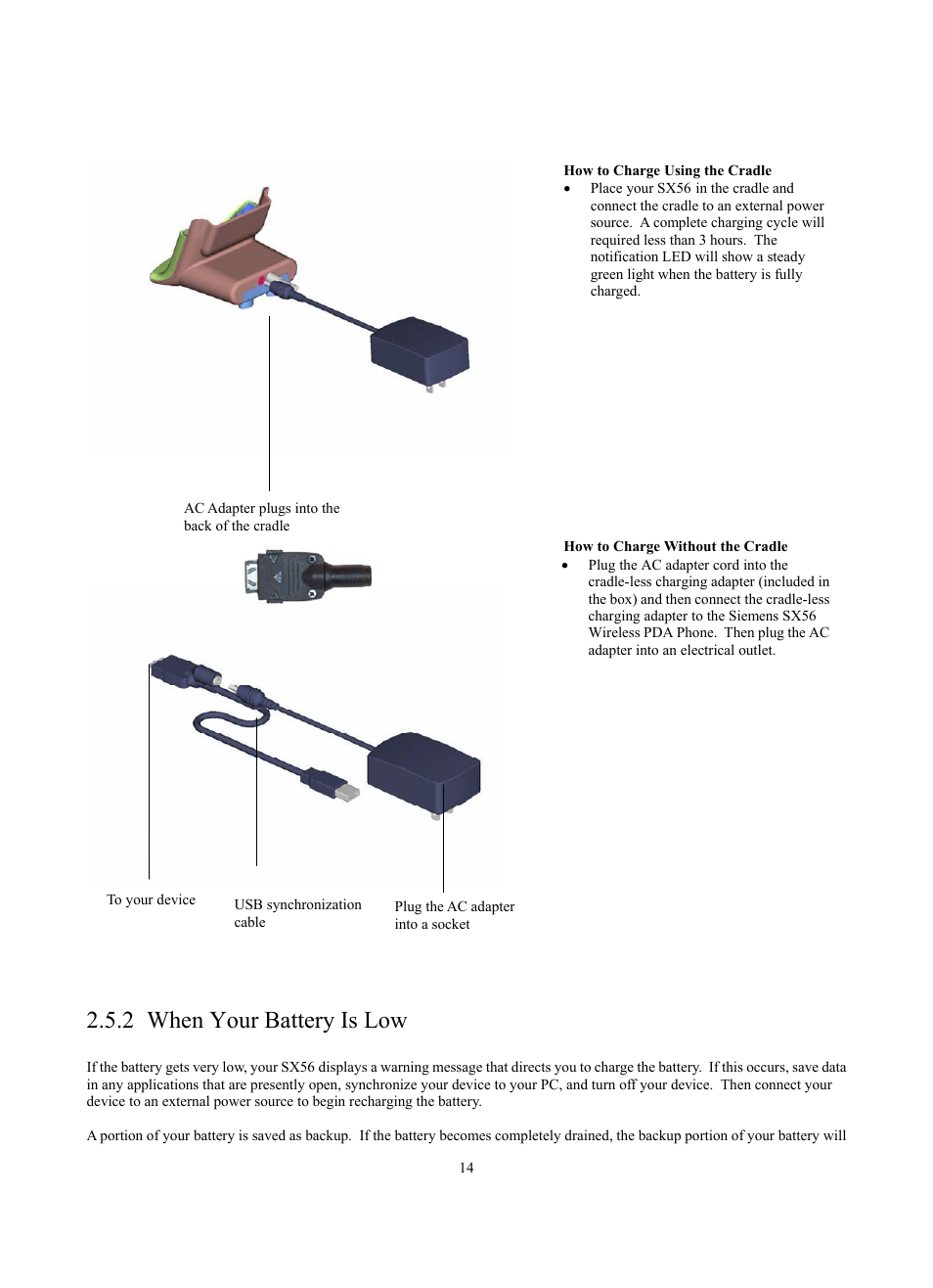 2 when your battery is low | Siemens SX56 User Manual | Page 26 / 138