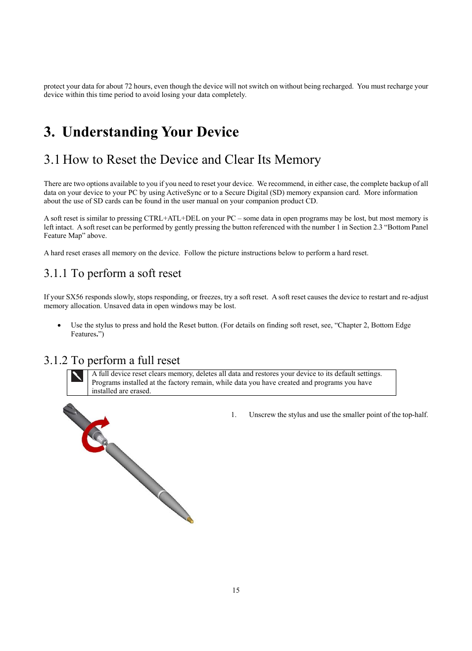 Understanding your device, 1 to perform a soft reset, 2 to perform a full reset | Siemens SX56 User Manual | Page 27 / 138