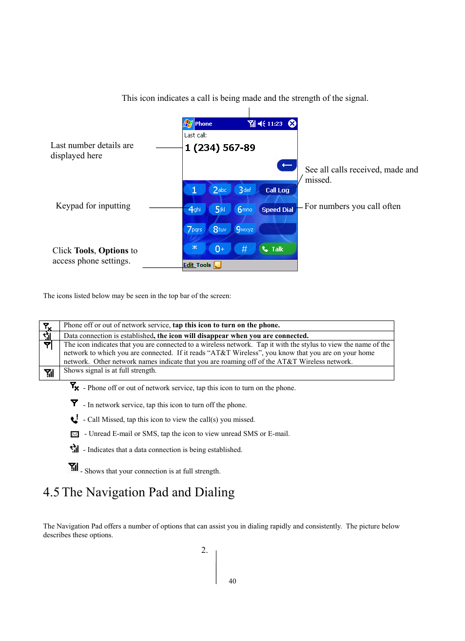 5 the navigation pad and dialing | Siemens SX56 User Manual | Page 52 / 138