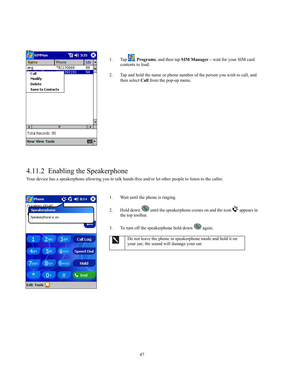 2 enabling the speakerphone | Siemens SX56 User Manual | Page 59 / 138