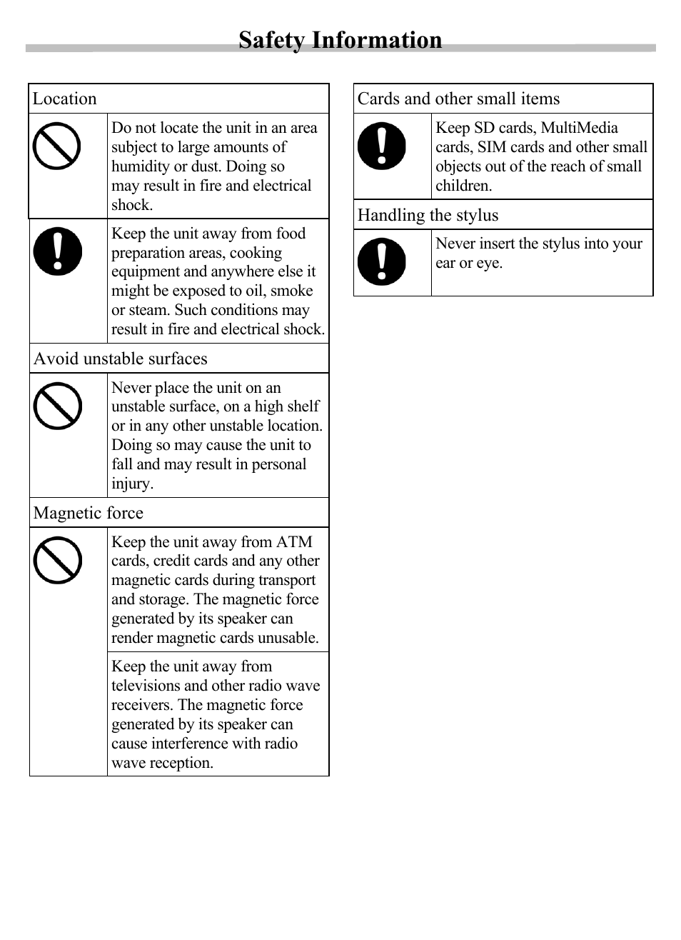 Safety information | Siemens SX56 User Manual | Page 6 / 138