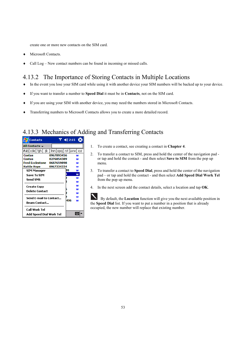 3 mechanics of adding and transferring contacts | Siemens SX56 User Manual | Page 65 / 138