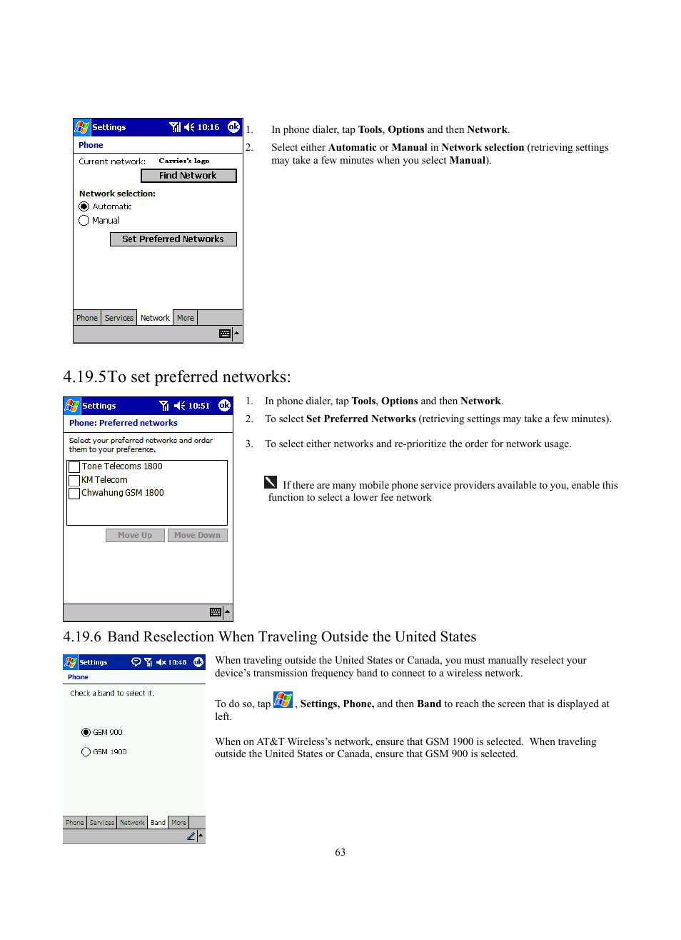 5 to set preferred networks | Siemens SX56 User Manual | Page 75 / 138