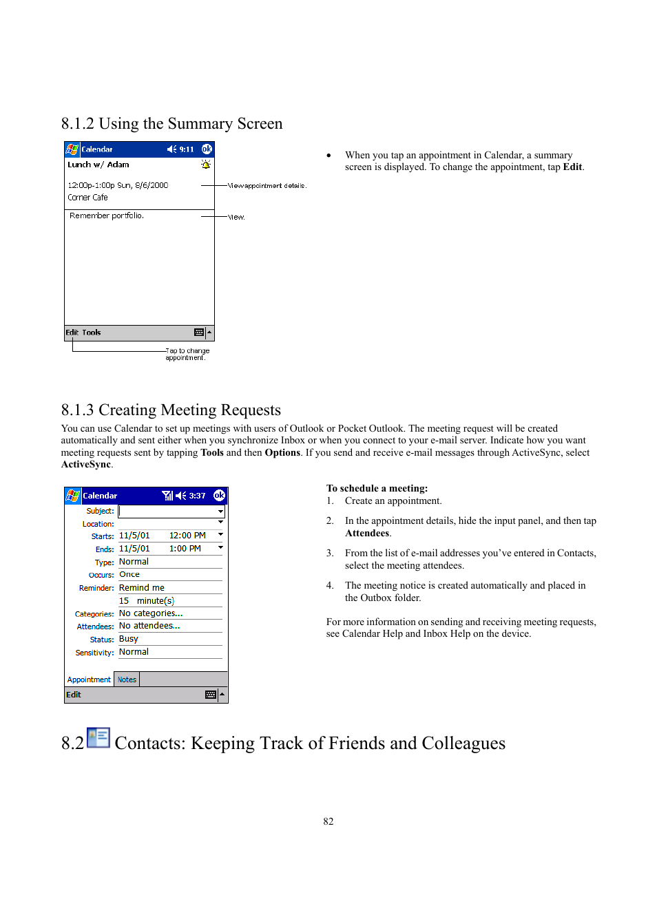 2 using the summary screen, 3 creating meeting requests | Siemens SX56 User Manual | Page 94 / 138