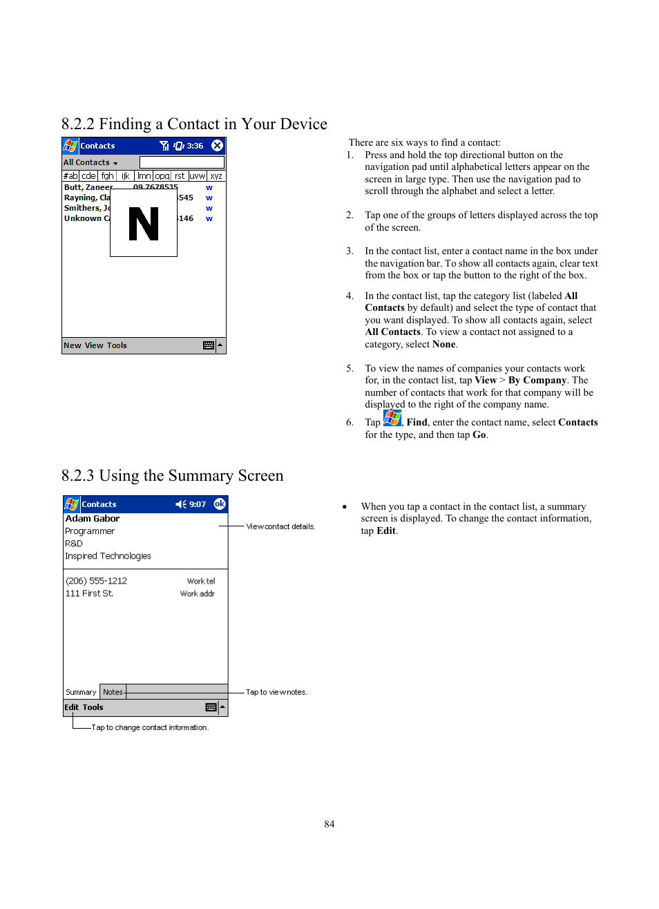 2 finding a contact in your device, 3 using the summary screen | Siemens SX56 User Manual | Page 96 / 138