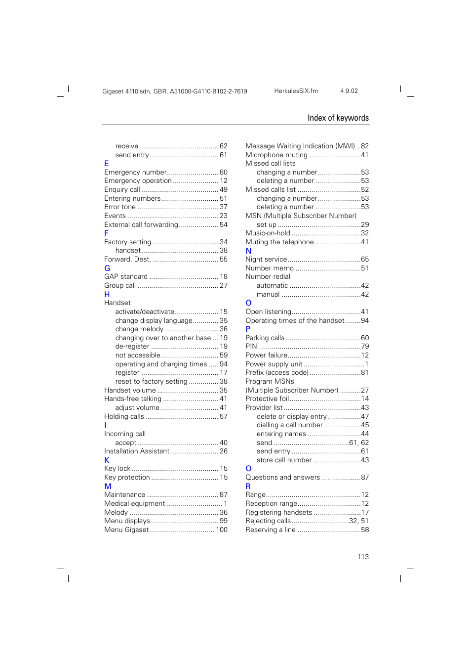 Siemens 4110 User Manual | Page 114 / 116