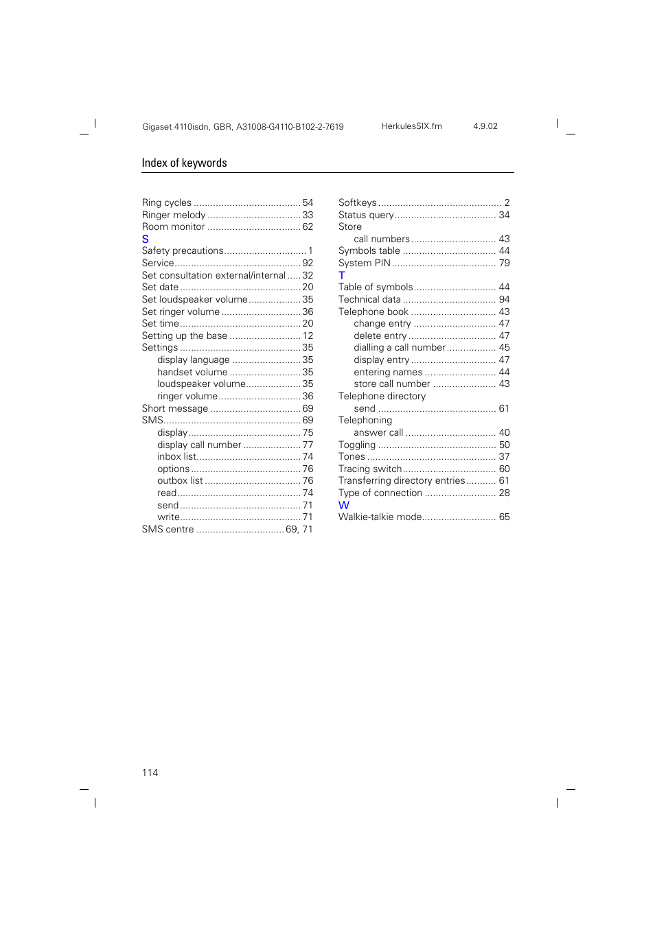 Siemens 4110 User Manual | Page 115 / 116