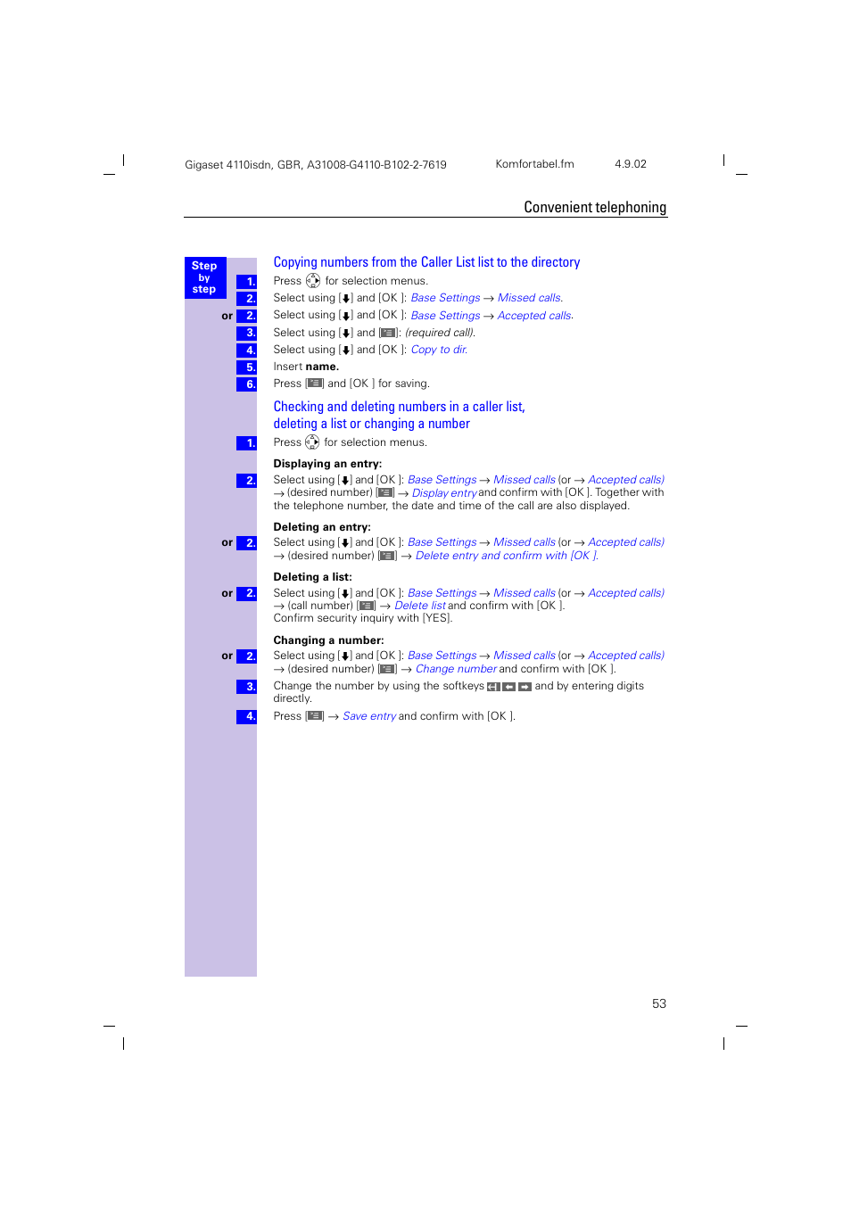 Convenient telephoning | Siemens 4110 User Manual | Page 54 / 116