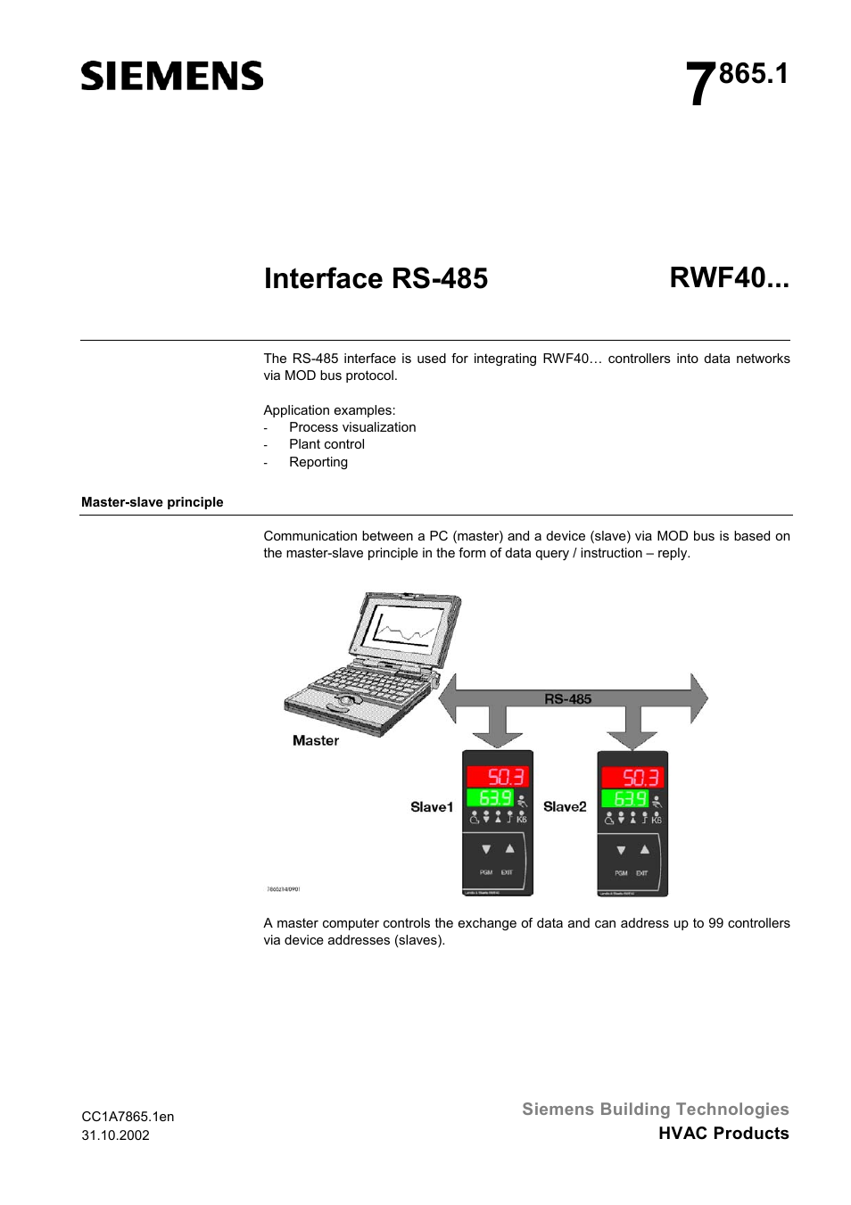 Siemens RS-485 User Manual | 14 pages