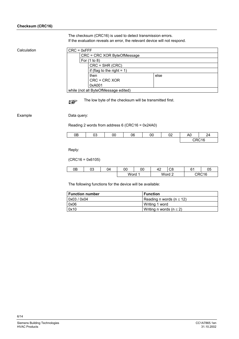 Siemens RS-485 User Manual | Page 6 / 14