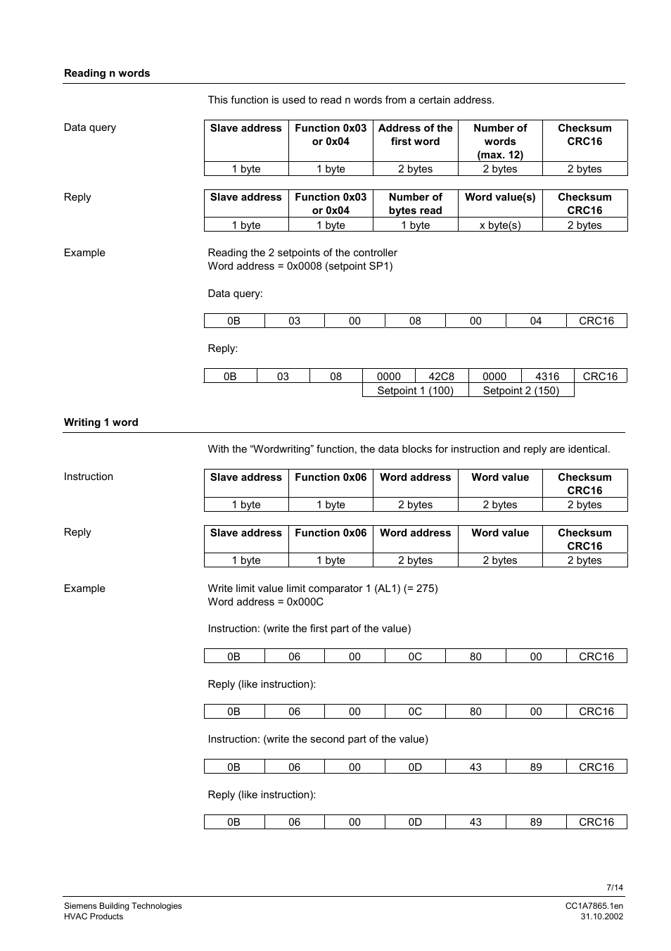 Siemens RS-485 User Manual | Page 7 / 14