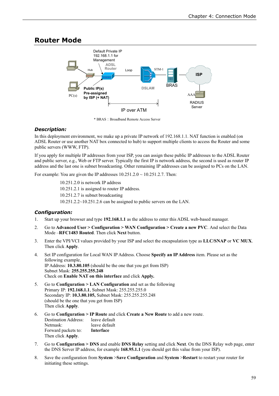 Router mode | Siemens ADSL 50 User Manual | Page 59 / 73