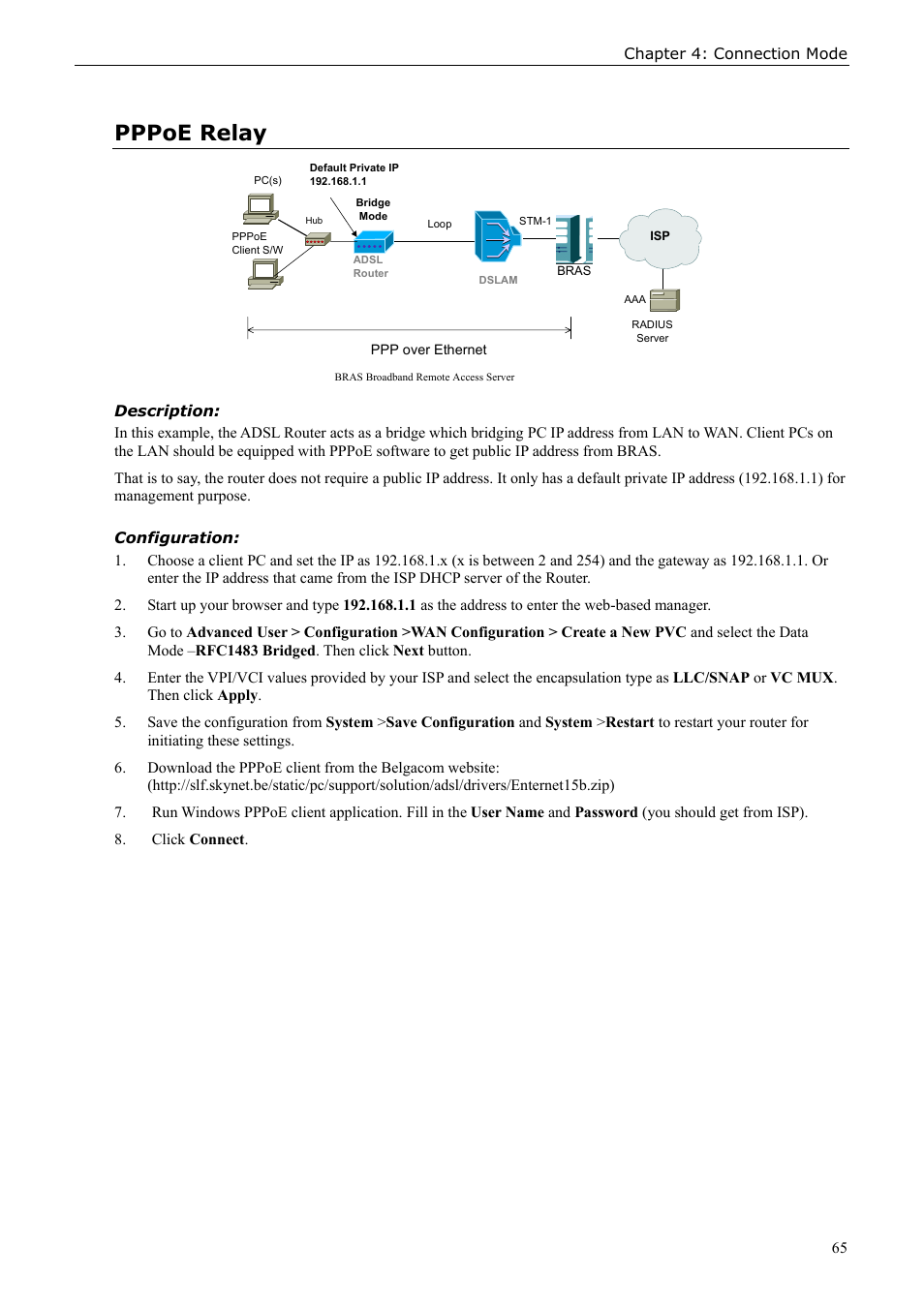 Pppoe relay | Siemens ADSL 50 User Manual | Page 65 / 73