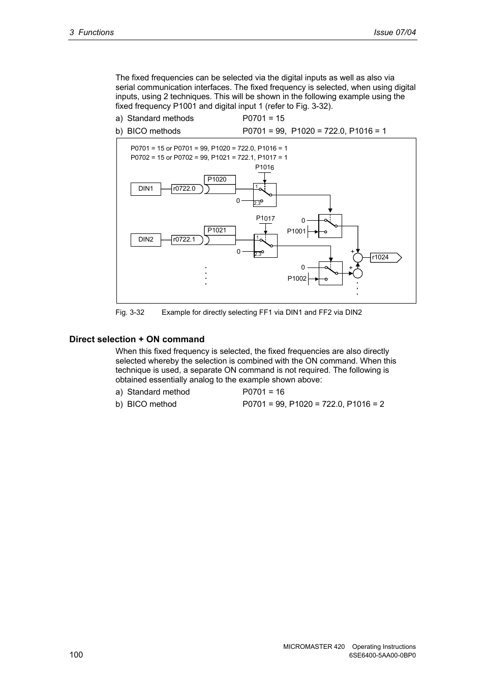 Siemens MICROMASTER 420 User Manual | Page 100 / 190