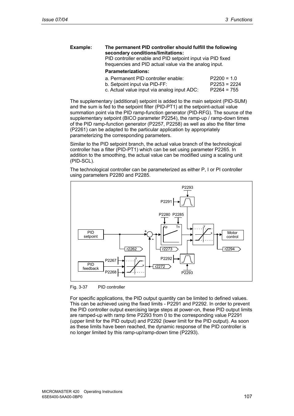 Siemens MICROMASTER 420 User Manual | Page 107 / 190