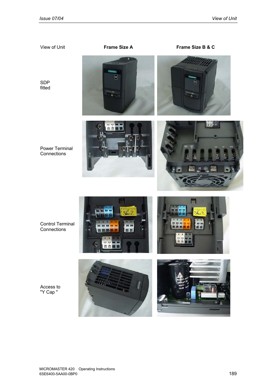 Siemens MICROMASTER 420 User Manual | Page 189 / 190