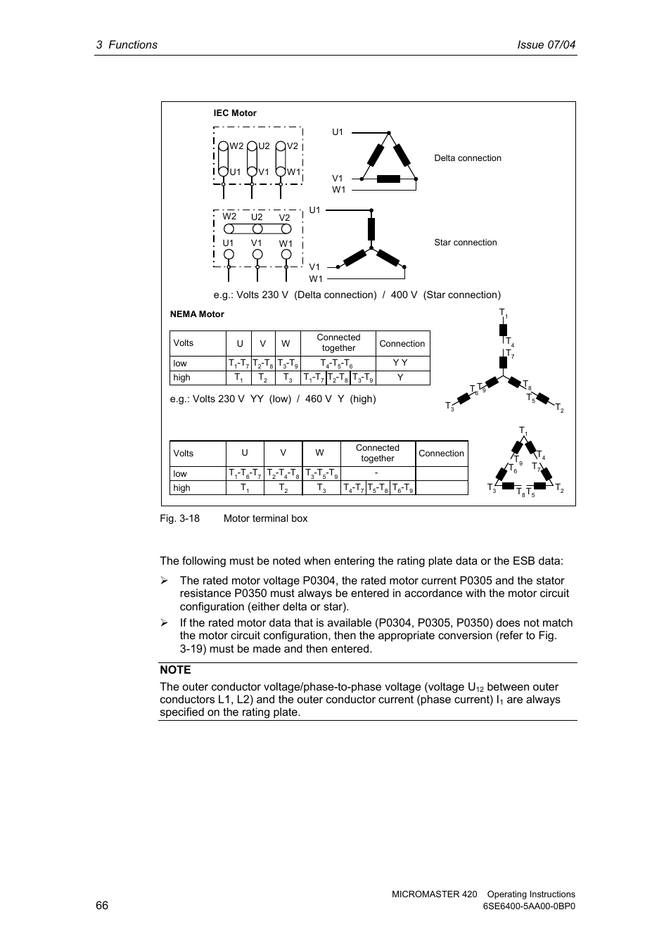 Are always specified on the rating plate | Siemens MICROMASTER 420 User Manual | Page 66 / 190