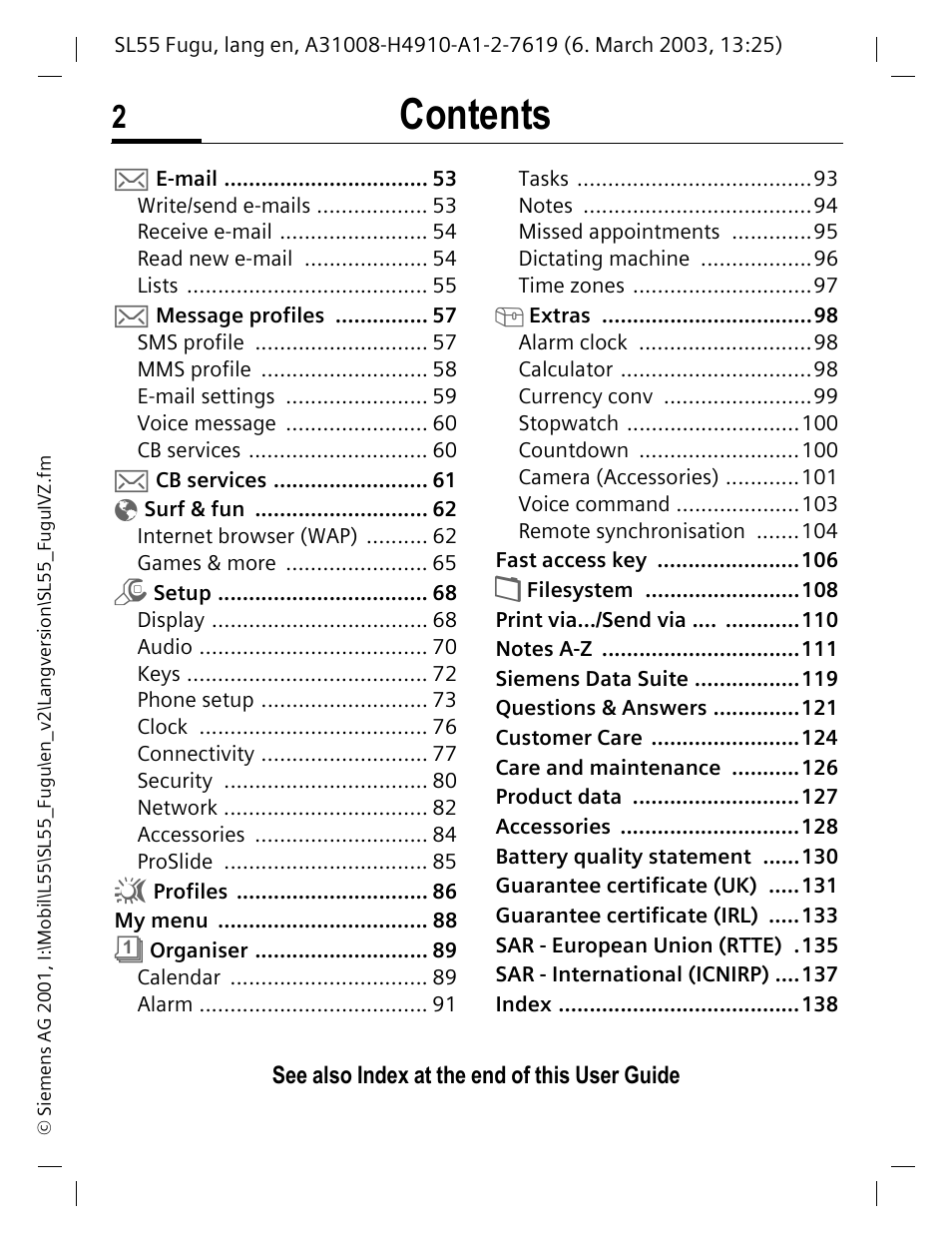 Siemens Gigaset SL55 User Manual | Page 3 / 144