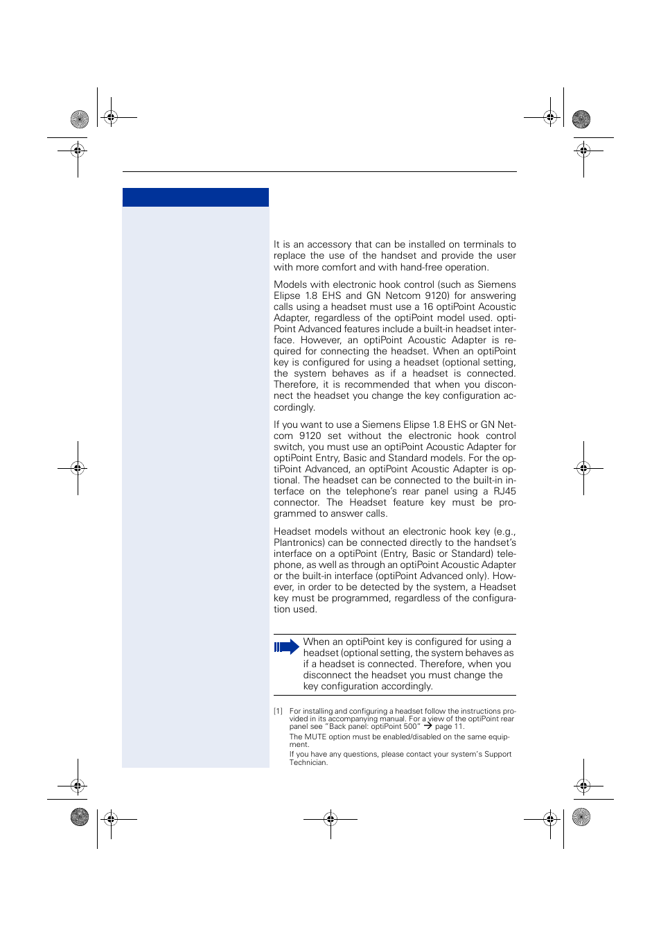 Headset | Siemens HIPATH 1190 User Manual | Page 102 / 127