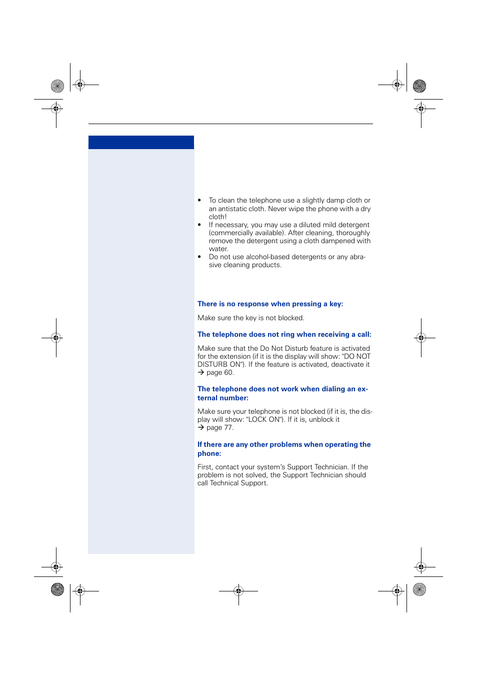 Practical guide, Care of the telephone, Troubleshooting | Care of the telephone troubleshooting | Siemens HIPATH 1190 User Manual | Page 110 / 127