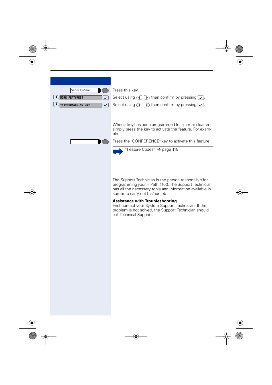 Using a programmable key, System support technician | Siemens HIPATH 1190 User Manual | Page 14 / 127