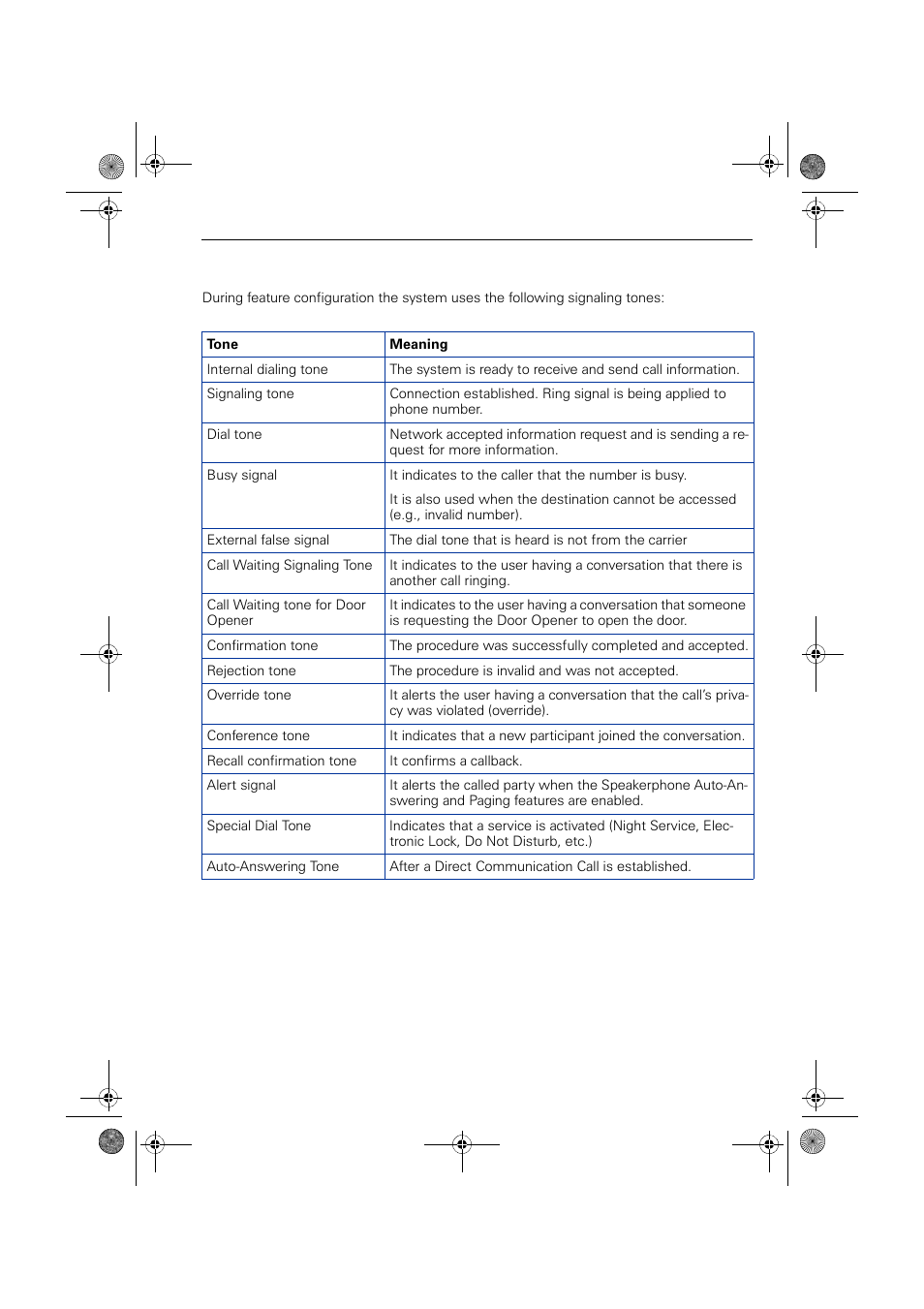 System signaling tones | Siemens HIPATH 1190 User Manual | Page 17 / 127