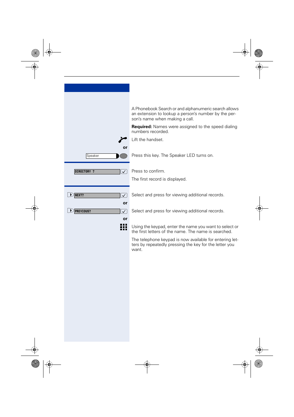Phonebook search | Siemens HIPATH 1190 User Manual | Page 27 / 127