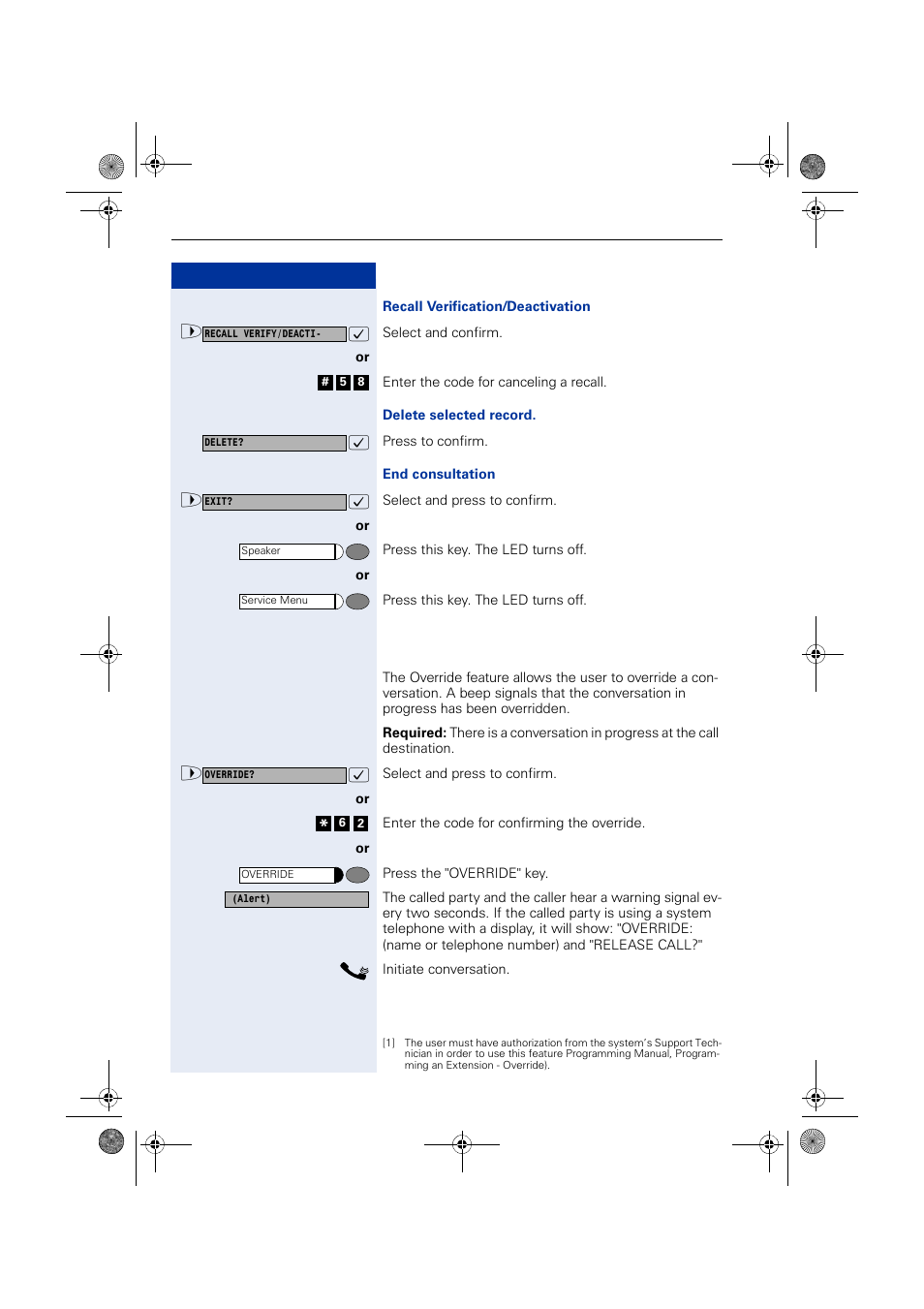 Override | Siemens HIPATH 1190 User Manual | Page 34 / 127