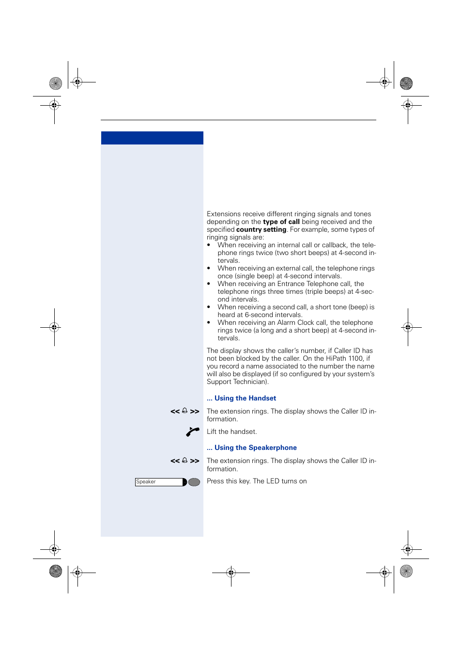 Functions used for receiving calls, Answering calls | Siemens HIPATH 1190 User Manual | Page 51 / 127