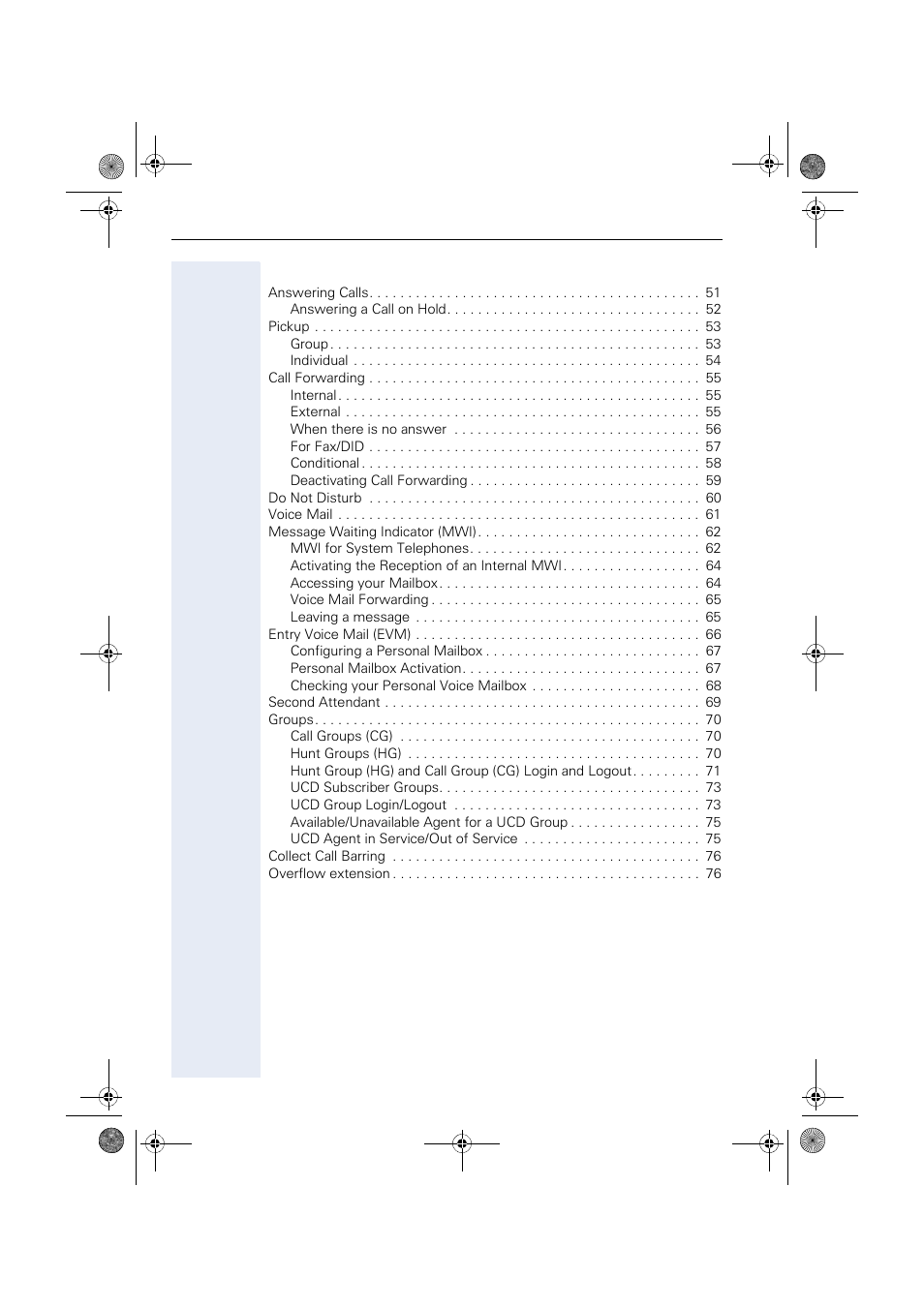 Functions used for receiving calls | Siemens HIPATH 1190 User Manual | Page 6 / 127