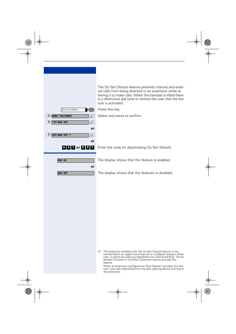 Do not disturb | Siemens HIPATH 1190 User Manual | Page 60 / 127