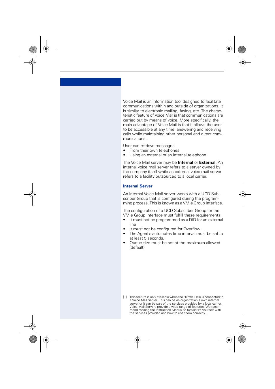 Voice mail | Siemens HIPATH 1190 User Manual | Page 61 / 127
