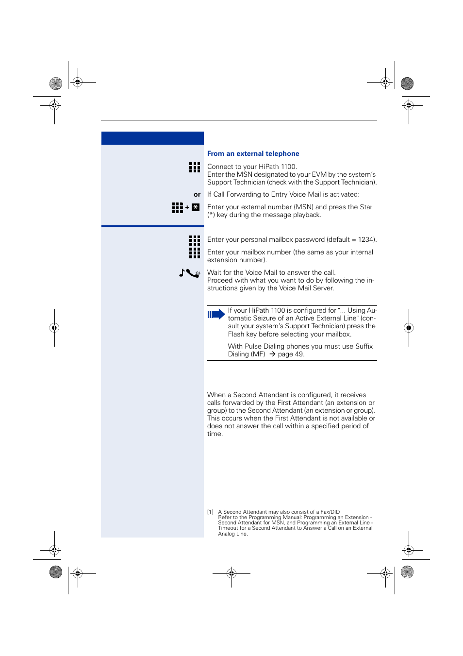 Second attendant | Siemens HIPATH 1190 User Manual | Page 69 / 127